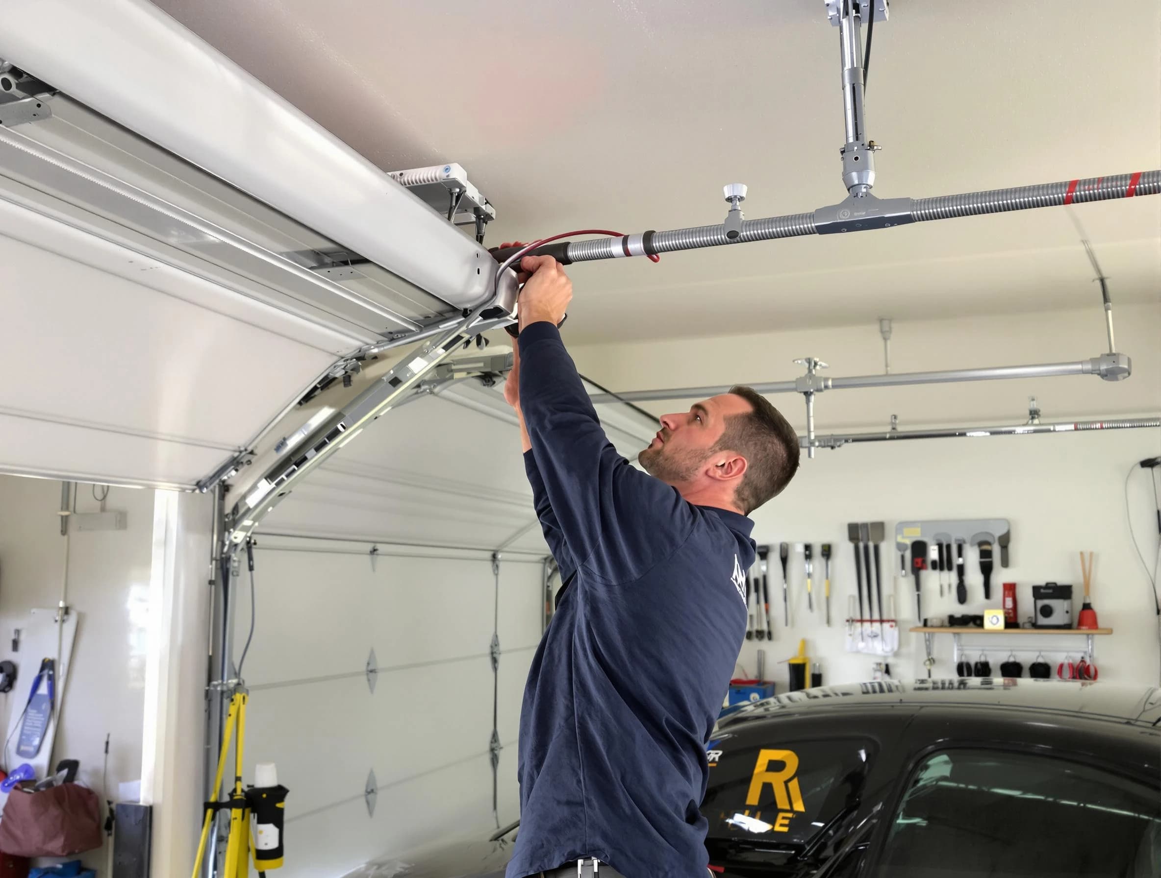 Springville Garage Door Repair technician performing garage door cable repair in Springville