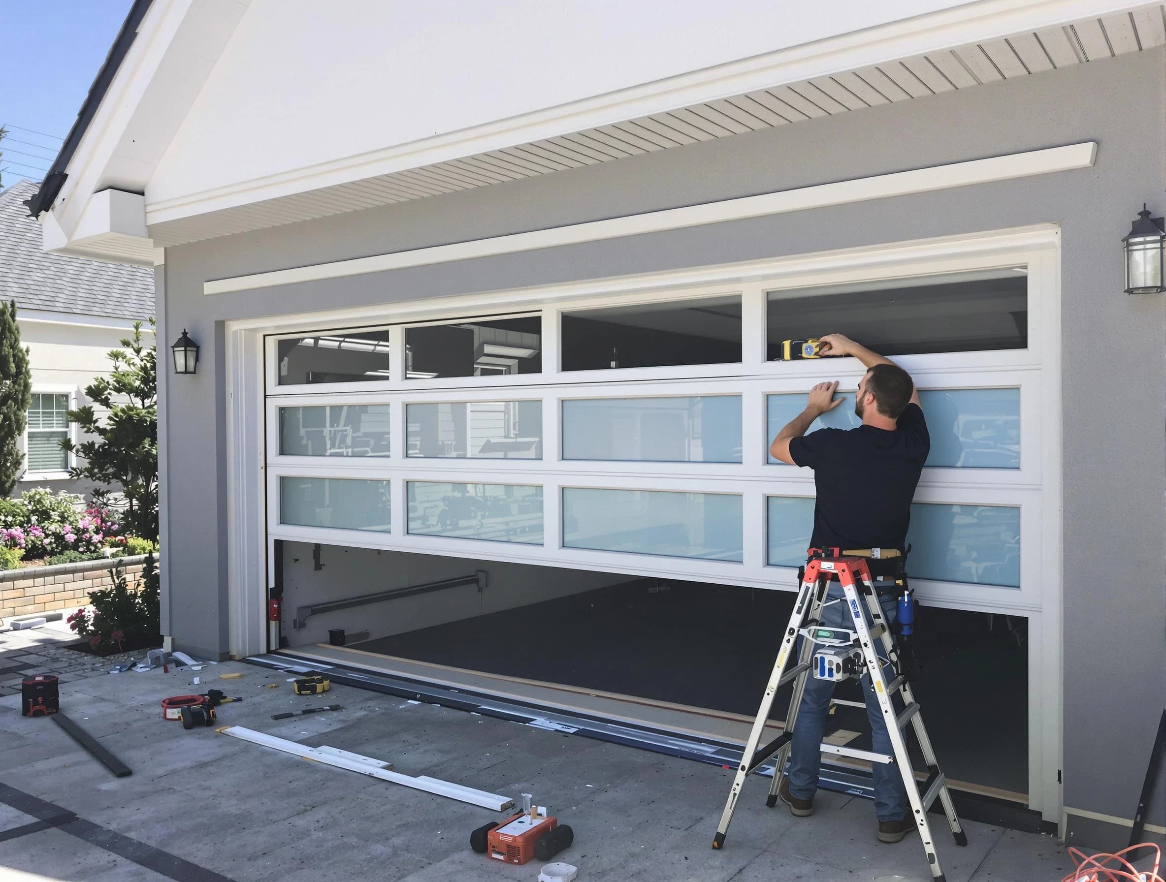 Springville Garage Door Repair team performing garage door replacement in Springville