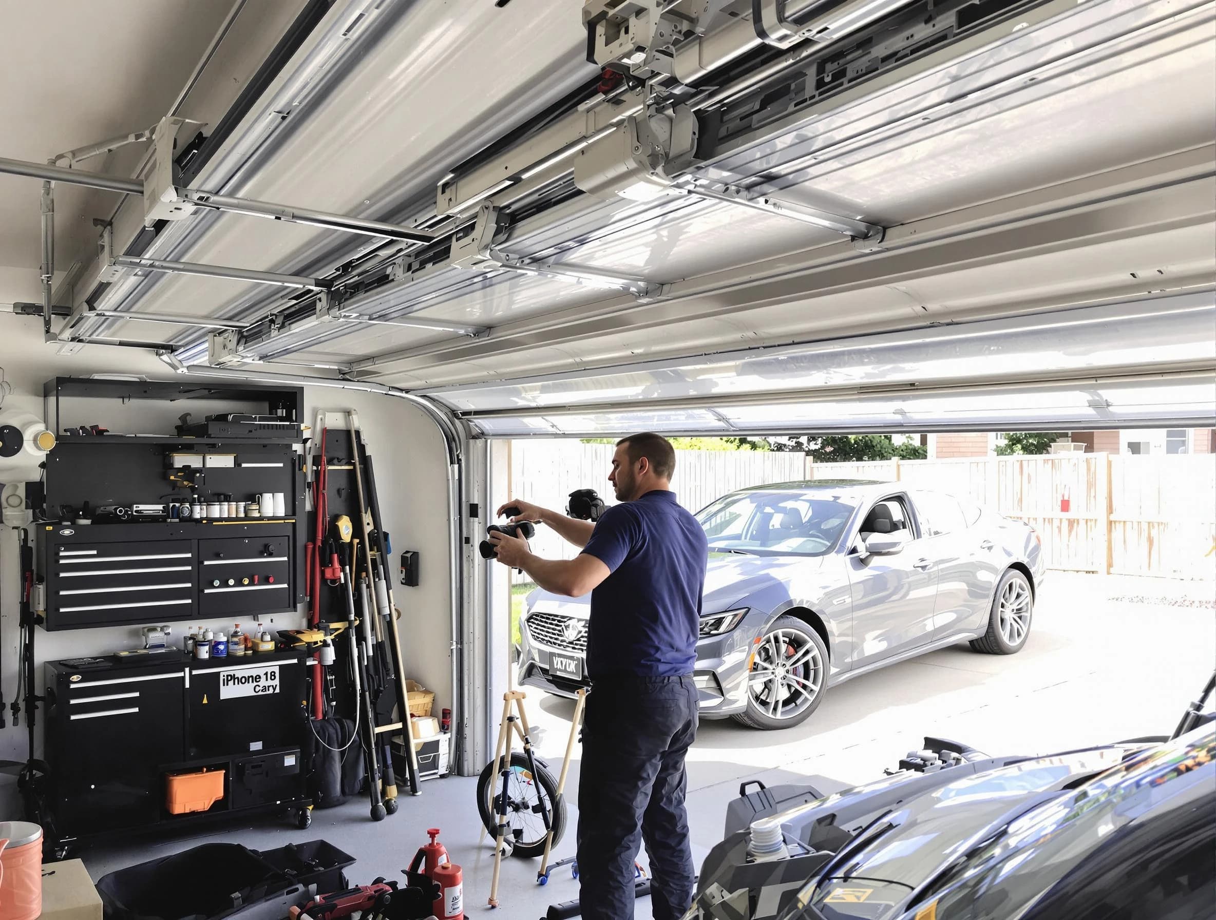 Springville Garage Door Repair technician fixing noisy garage door in Springville