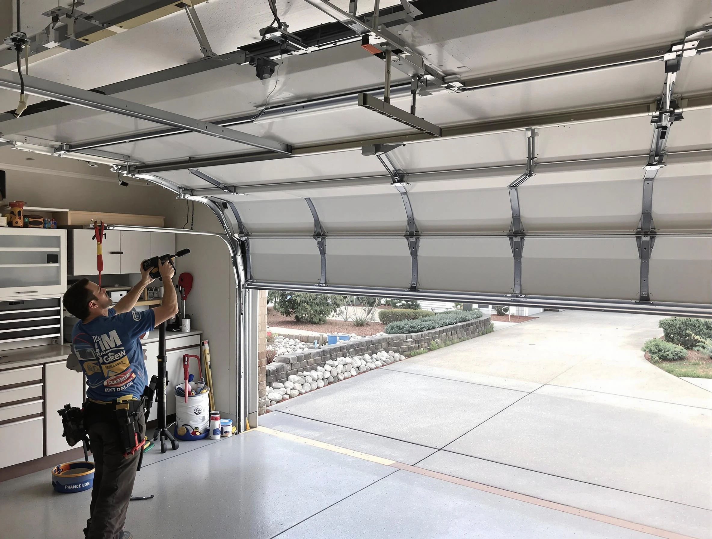 Garage door track repair service by Springville Garage Door Repair in Springville